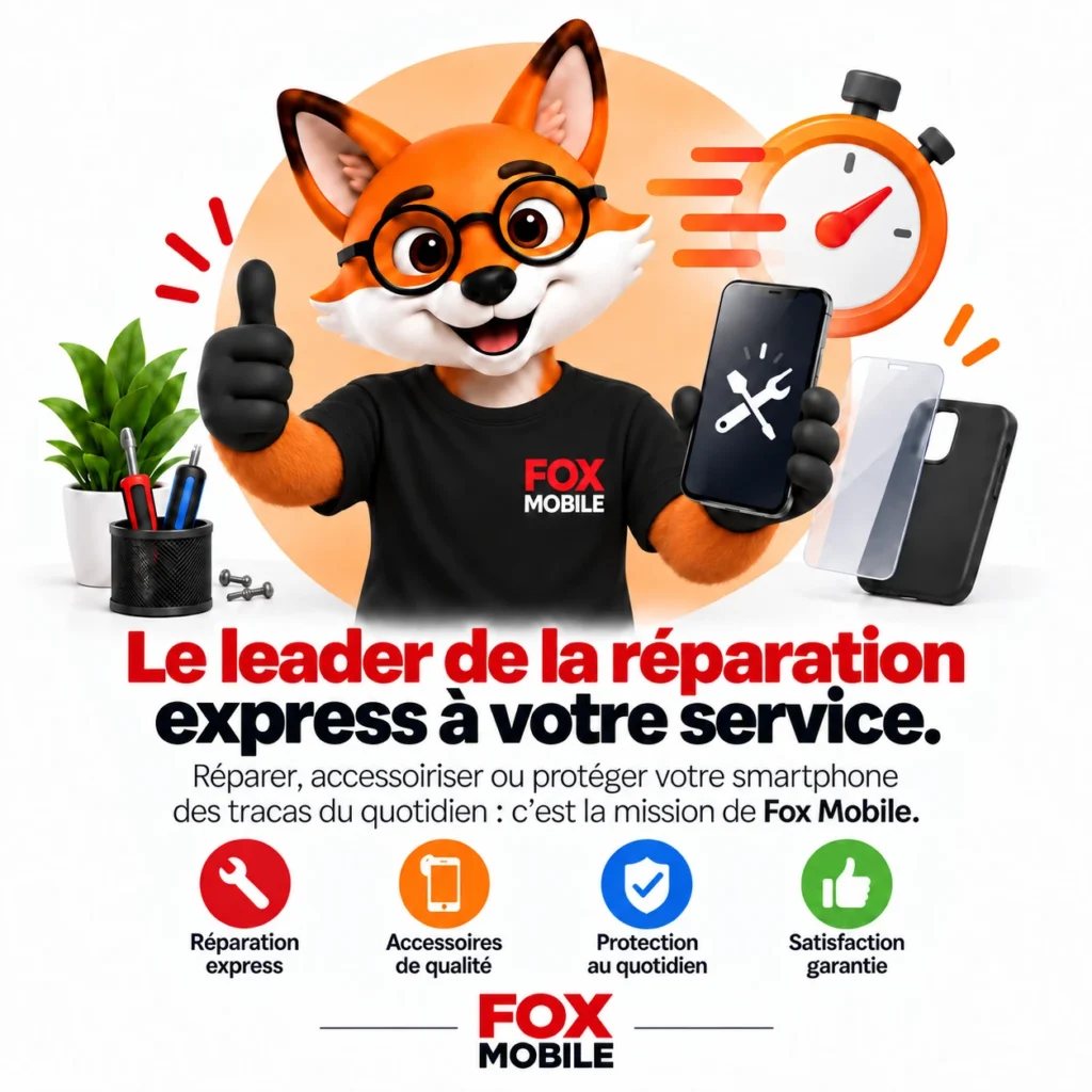 Mascotte FoxMobile - Le leader de la réparation express à votre service