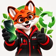 Mr. Fox et un smartphone réparé grâce au Bonus Réparation QualiRépar