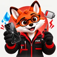 Mr. Fox répare un smartphone à l’écran cassé